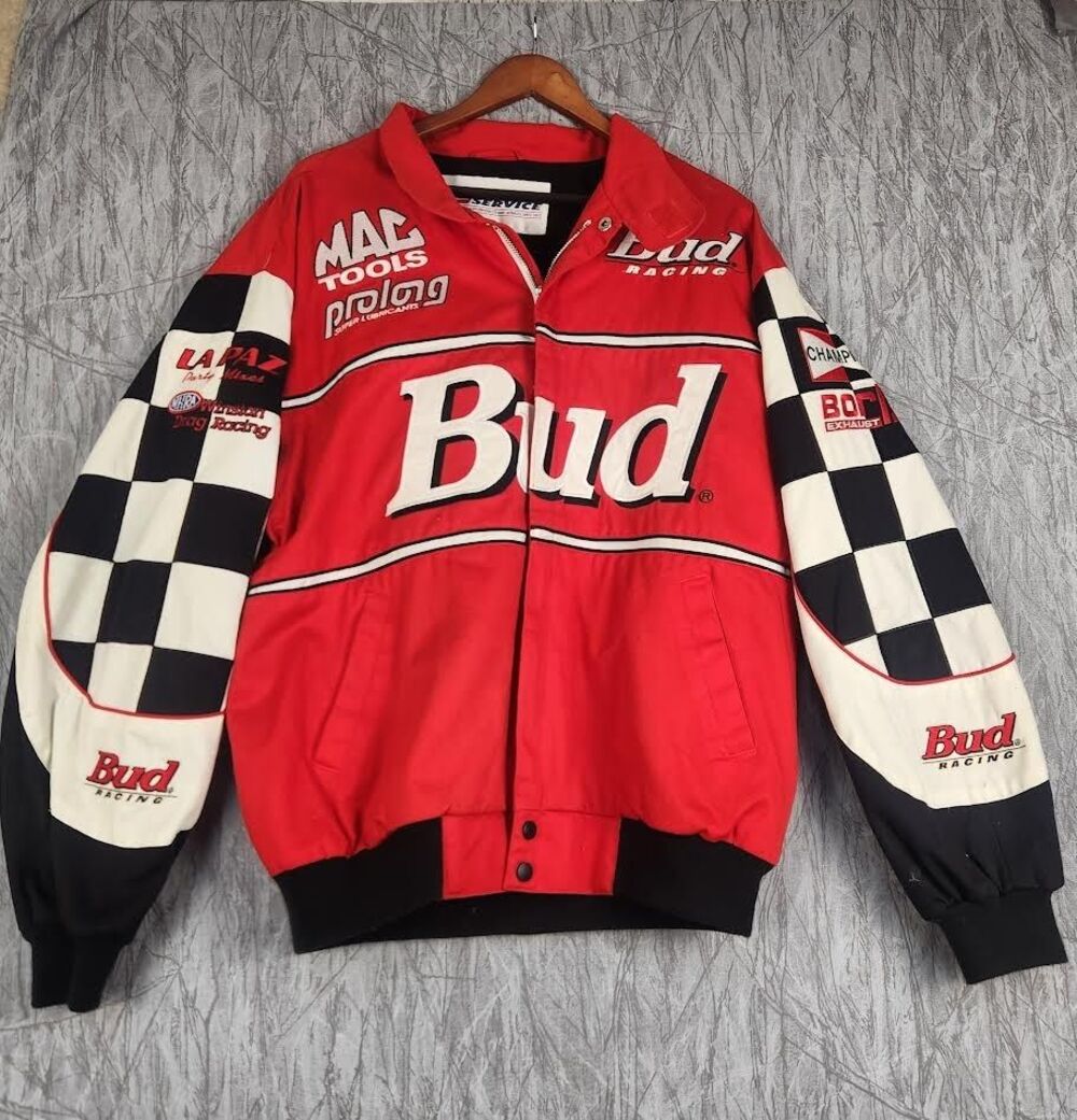 Kenny Bernstein SS Sport Jacket Men's M Red Bud King NHRA Drag Racing Budweiser